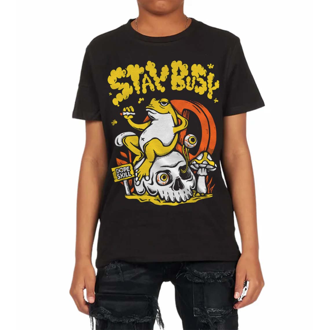 Black Tour Yellow AJ 4 Thunder superstreetwear Toddler Kids T-shirt Stay Busy Graphic