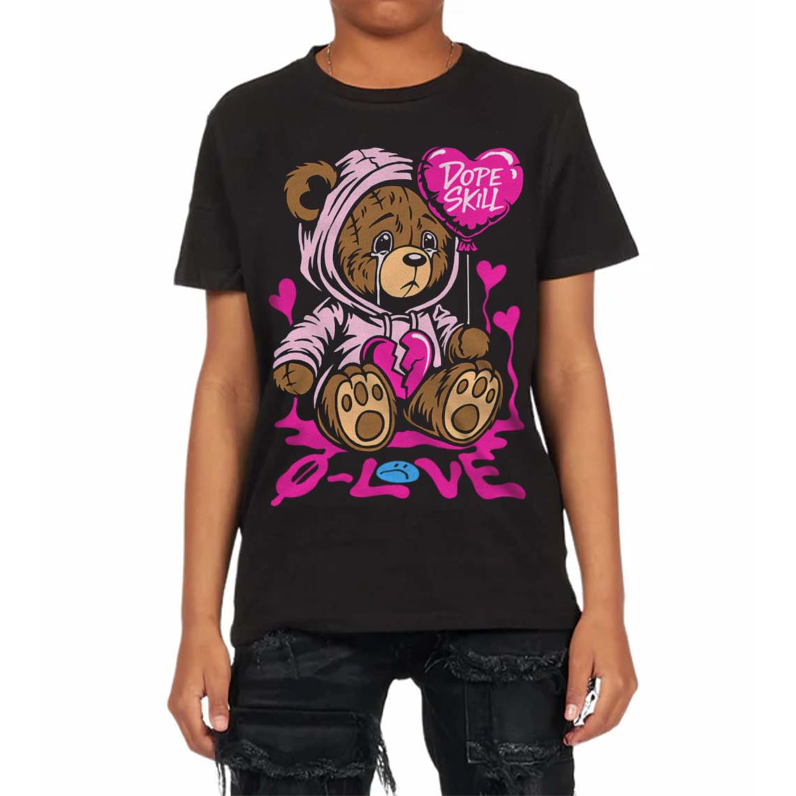 Triple Pink Dunk superstreetwear Toddler Kids T-shirt Broken Bear Graphic