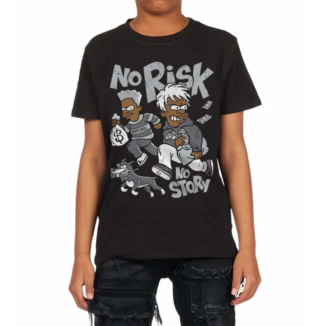 Fear 4s superstreetwear Toddler Kids T-shirt No Risk No Story Graphic