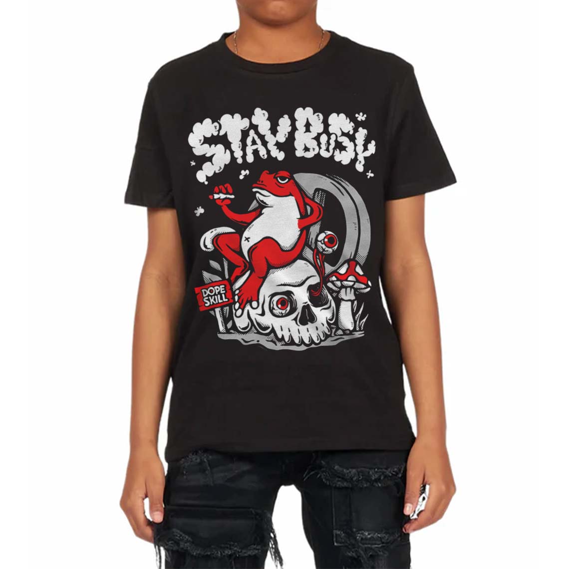 Black and White Collection superstreetwear Toddler Kids T-shirt Stay Busy Graphic