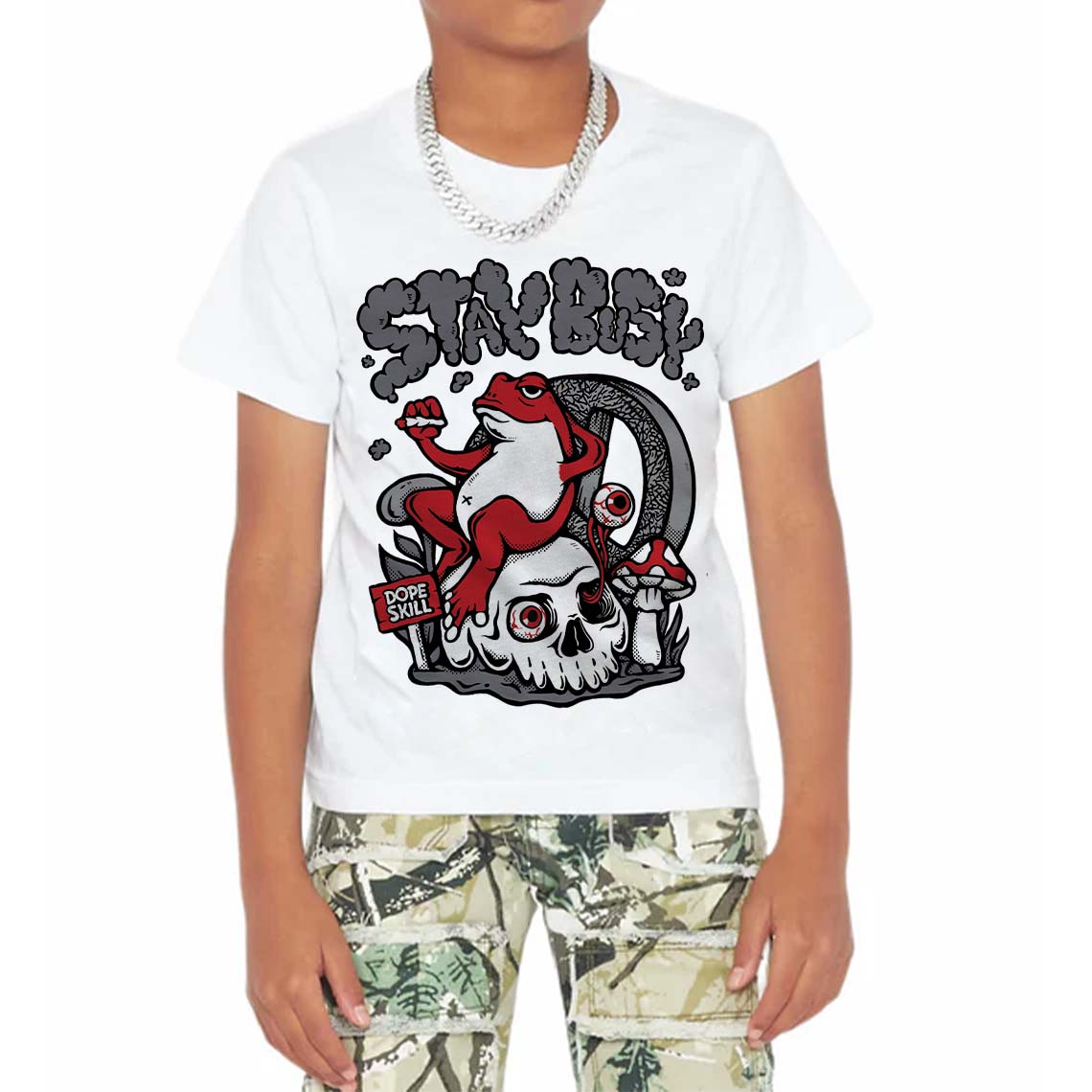 Cement Grey 3s superstreetwear Toddler Kids T-shirt Stay Busy Graphic