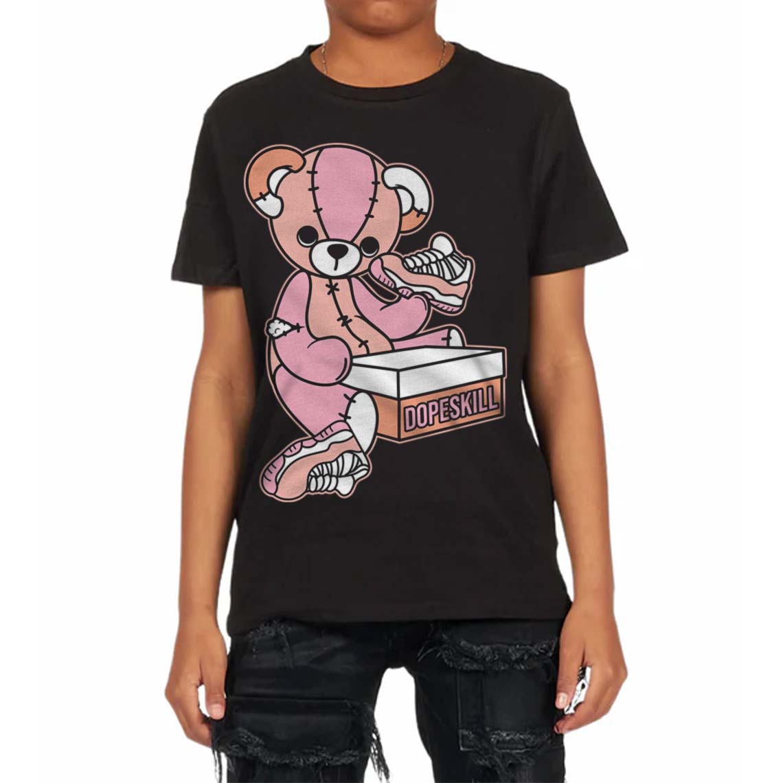 Legend Pink 11s superstreetwear Toddler Kids T-shirt Sneakerhead BEAR Graphic