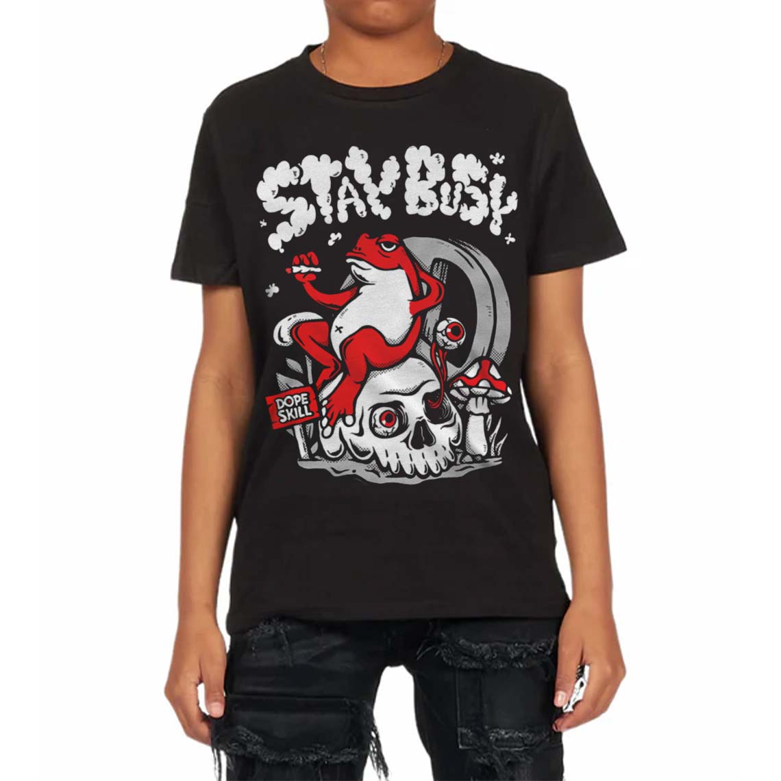 Panda White Black Dunk superstreetwear Toddler Kids T-shirt Stay Busy Graphic