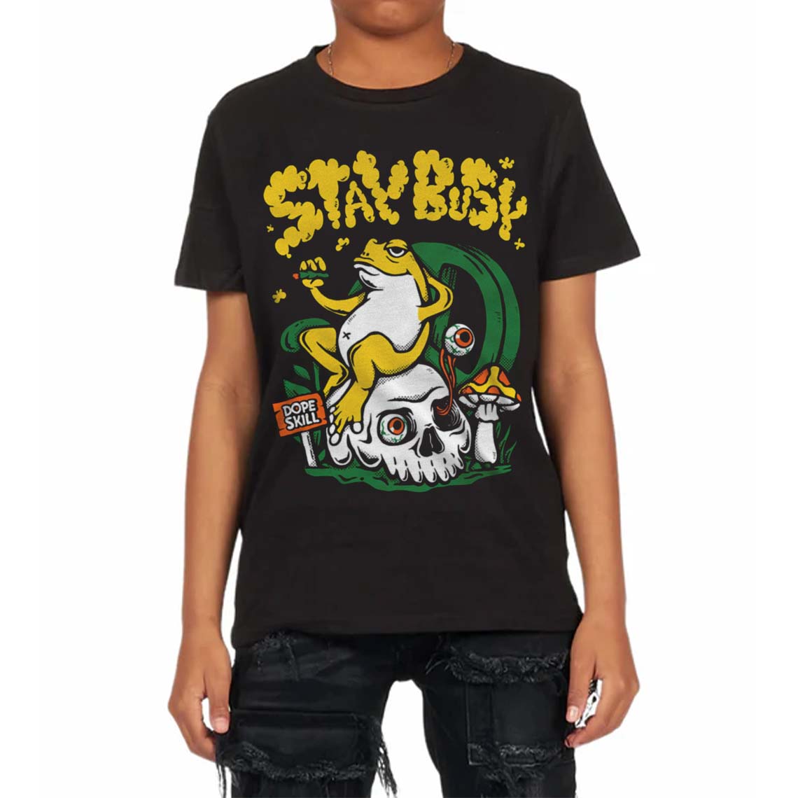 Green Collection superstreetwear Toddler Kids T-shirt Stay Busy Graphic