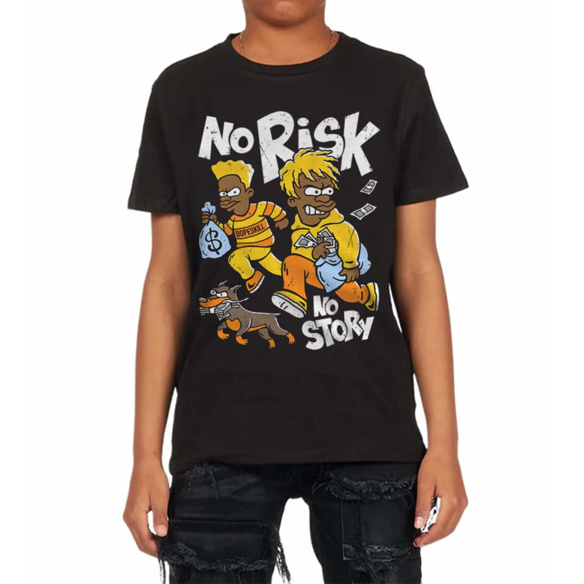 Yellow Ochre 6s superstreetwear Toddler Kids T-shirt No Risk No Story Graphic