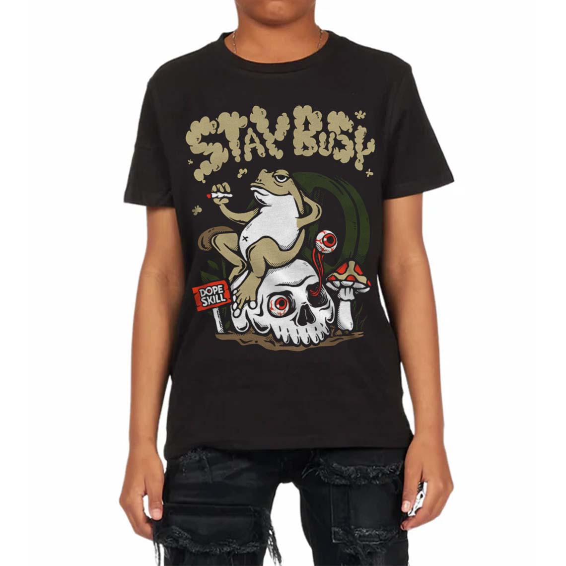 Olive Collection superstreetwear Toddler Kids T-shirt Stay Busy Graphic