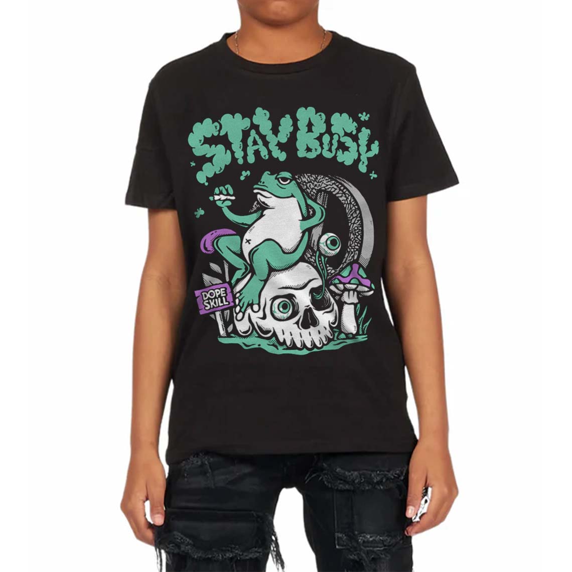 Green Glow 3s superstreetwear Toddler Kids T-shirt Stay Busy Graphic