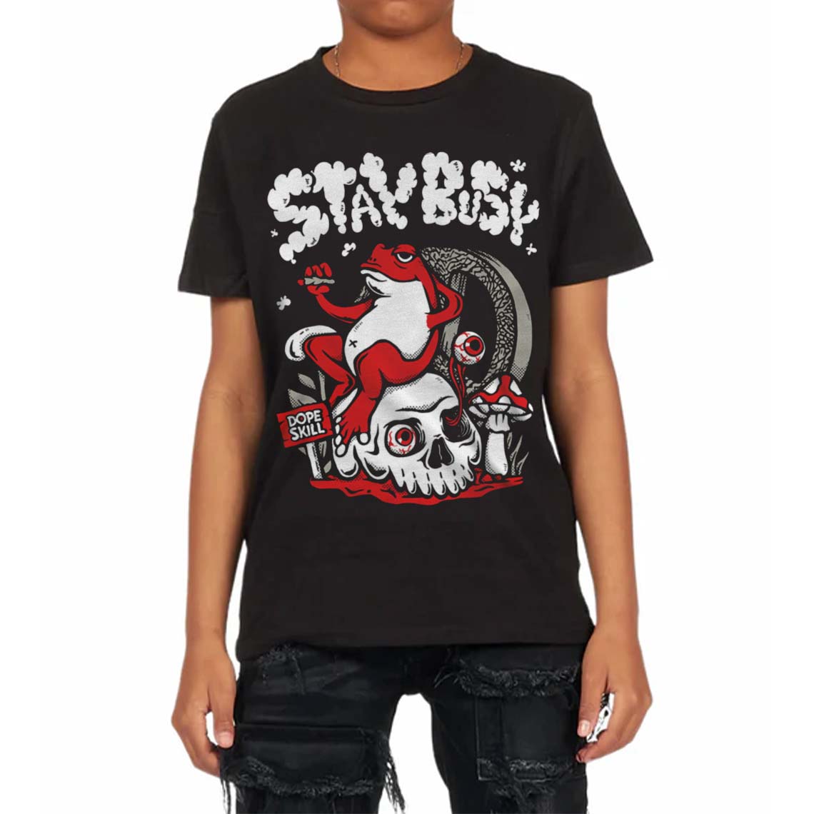 Fire Red 3s superstreetwear Toddler Kids T-shirt Stay Busy Graphic