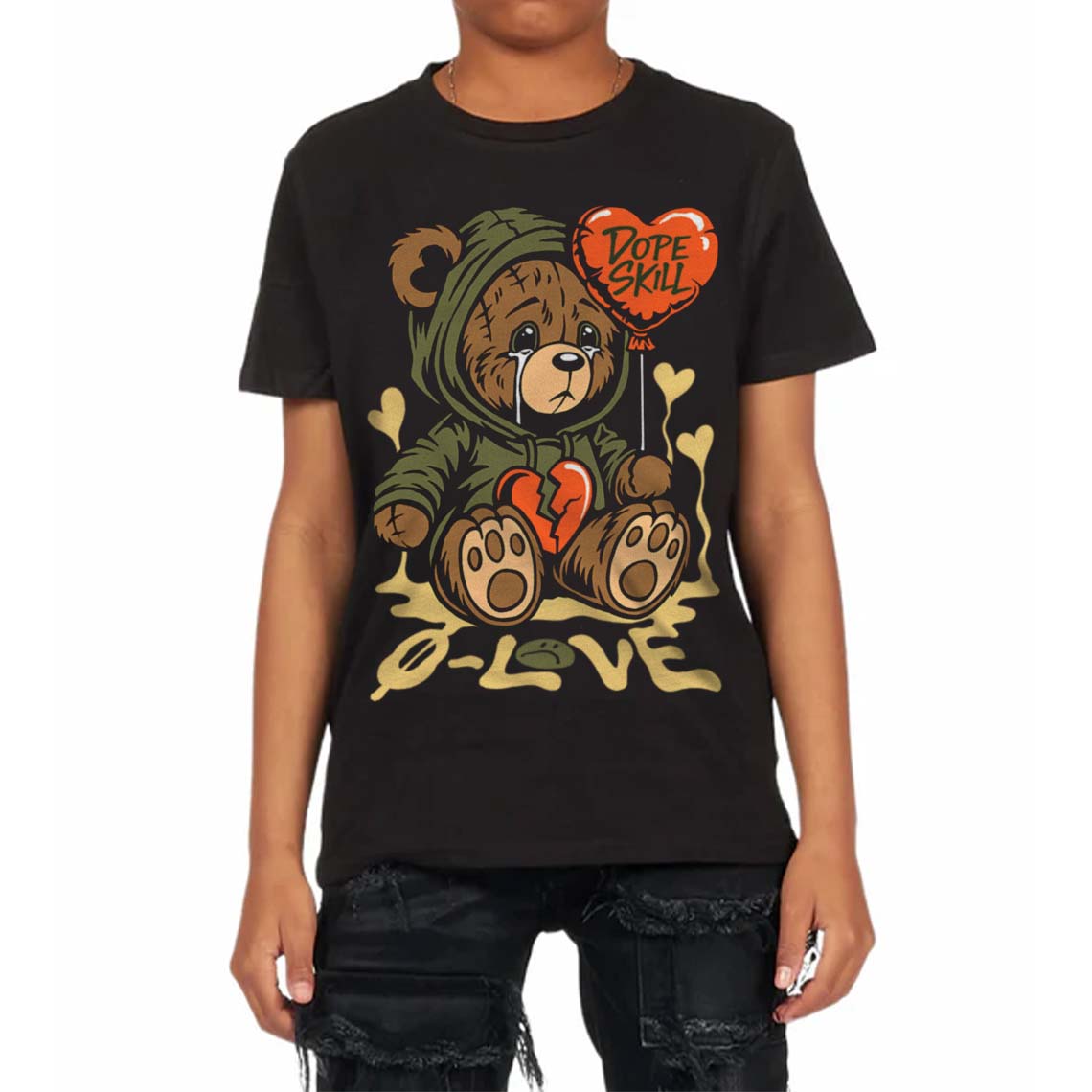 Craft Olive 4s superstreetwear Toddler Kids T-shirt Broken Bear Graphic