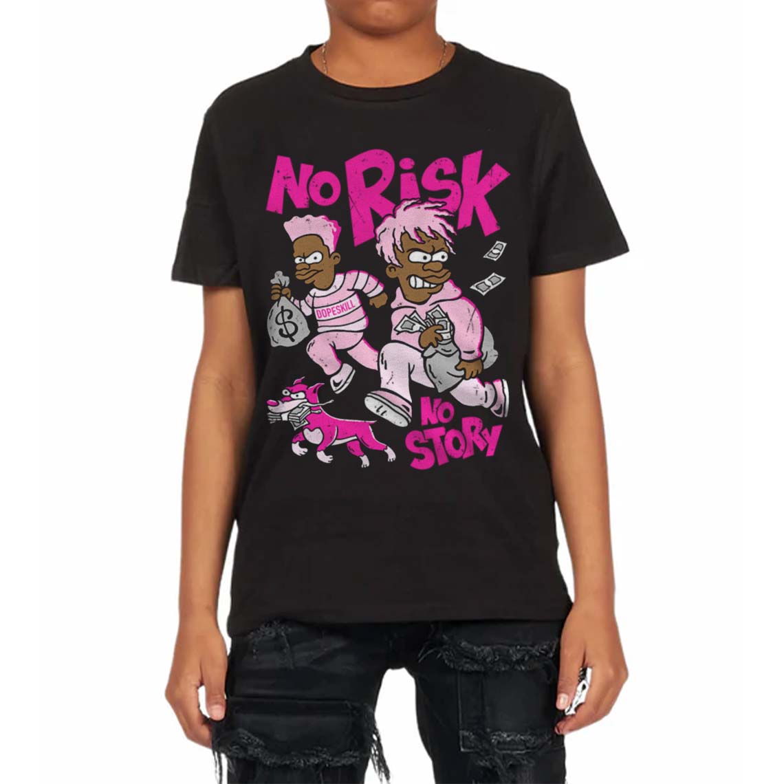 Triple Pink Dunk superstreetwear Toddler Kids T-shirt No Risk No Story Graphic