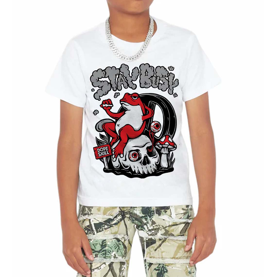 White Thunder 4s superstreetwear Toddler Kids T-shirt Stay Busy Graphic