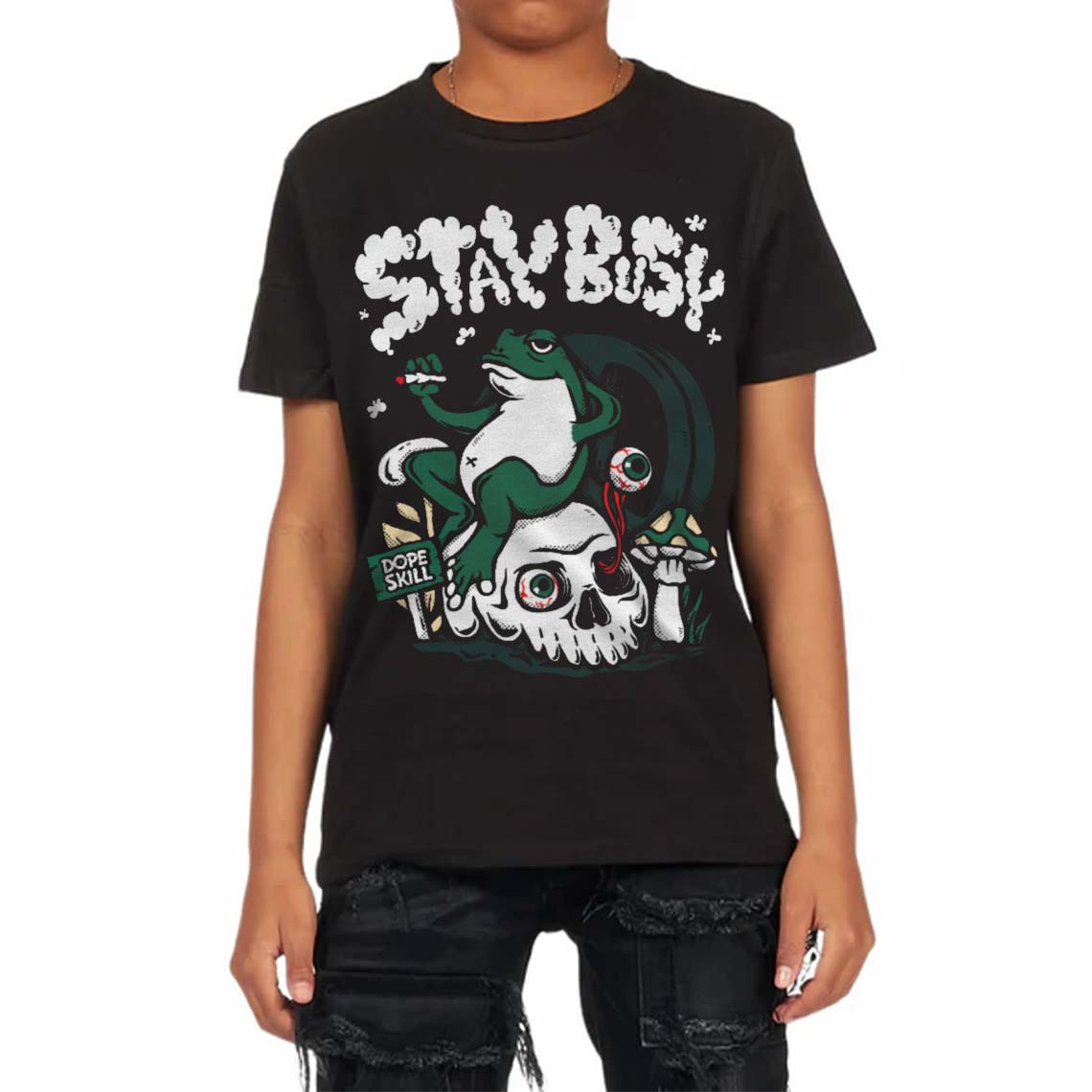 Oxidized Green 4s superstreetwear Toddler Kids T-shirt Stay Busy Graphic