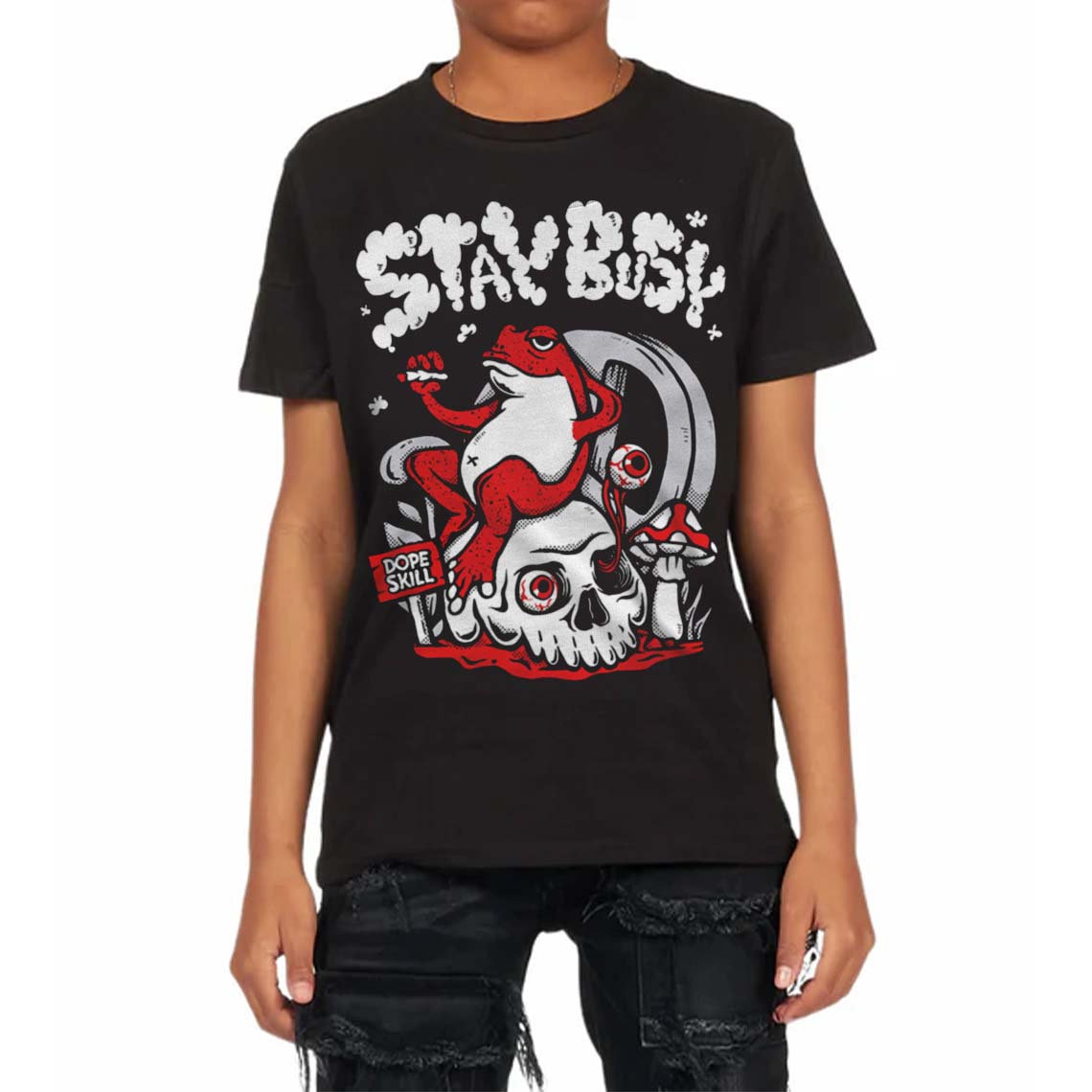 Red Cement 4S superstreetwear Toddler Kids T-shirt Stay Busy Graphic