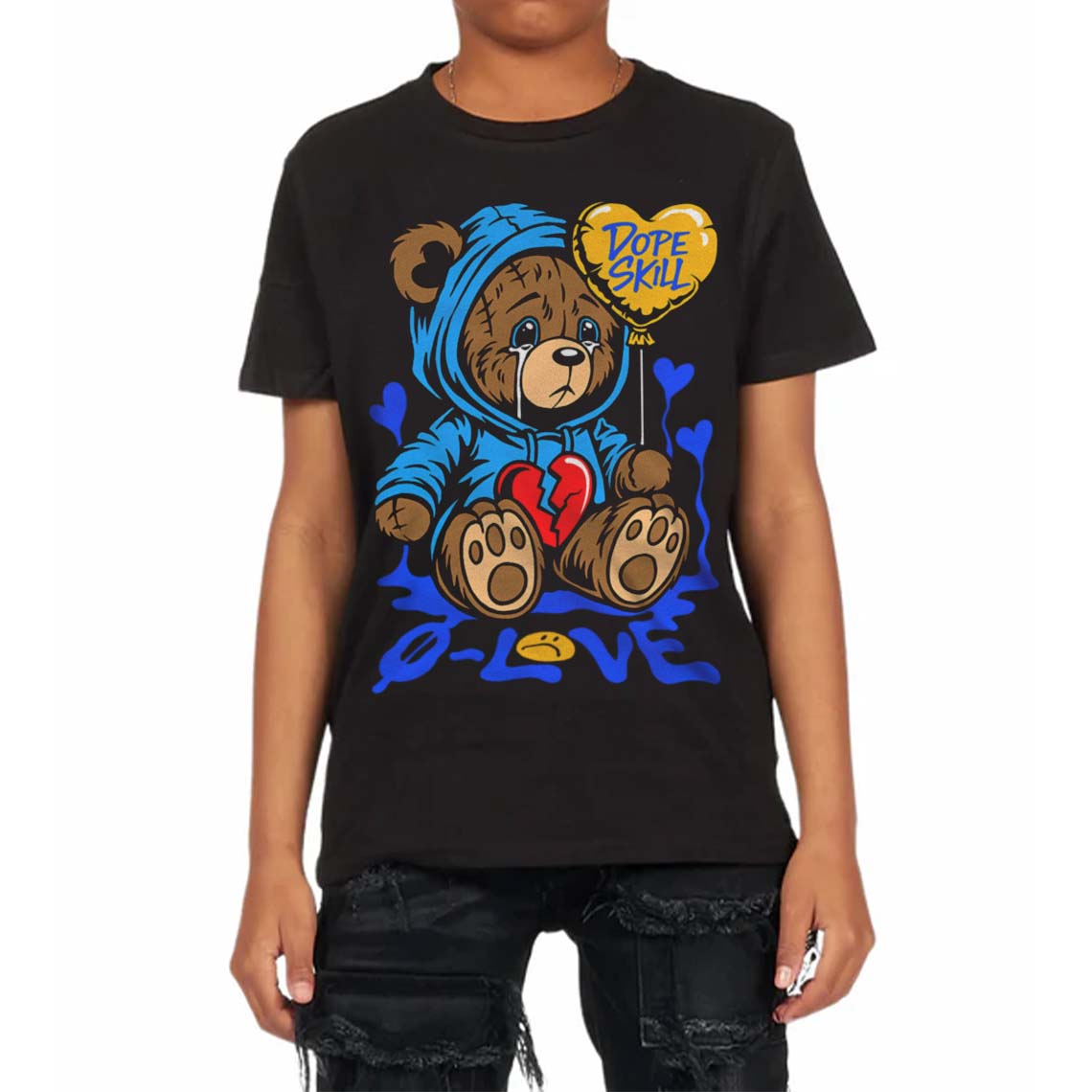 Royal Blue Collection superstreetwear Toddler Kids T-shirt Broken Bear Graphic