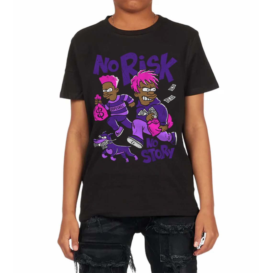 PURPLE Collection superstreetwear Toddler Kids T-shirt No Risk No Story Graphic