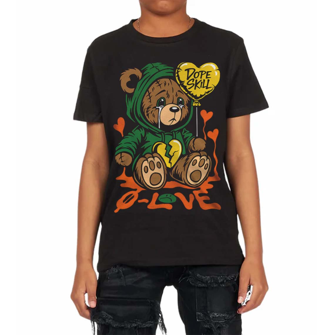 Green Collection superstreetwear Toddler Kids T-shirt Broken Bear Graphic