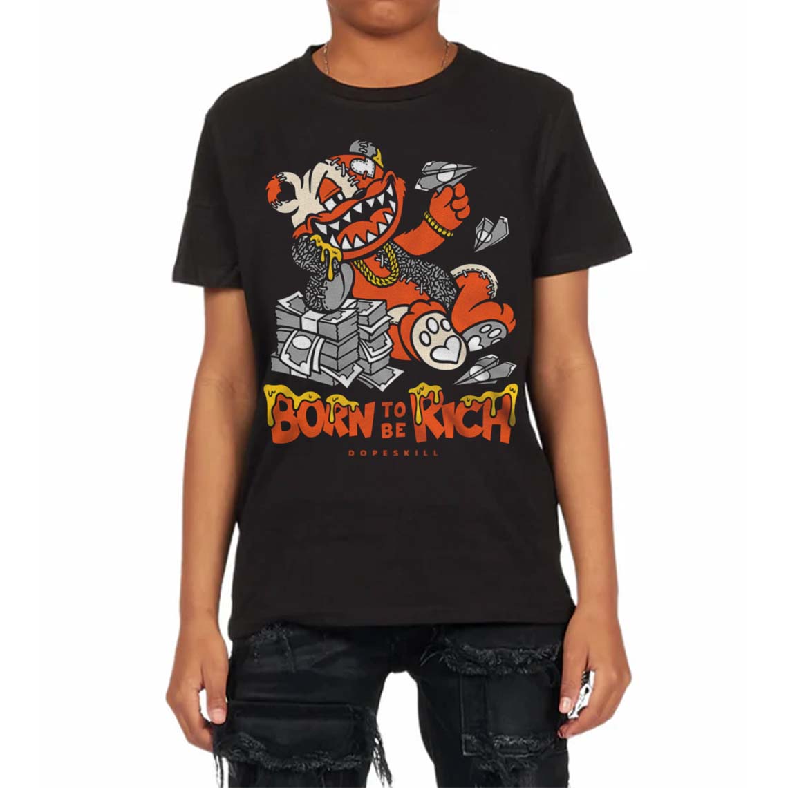 Georgia Peach 3s superstreetwear Toddler Kids T-shirt Born To Be Rich Graphic