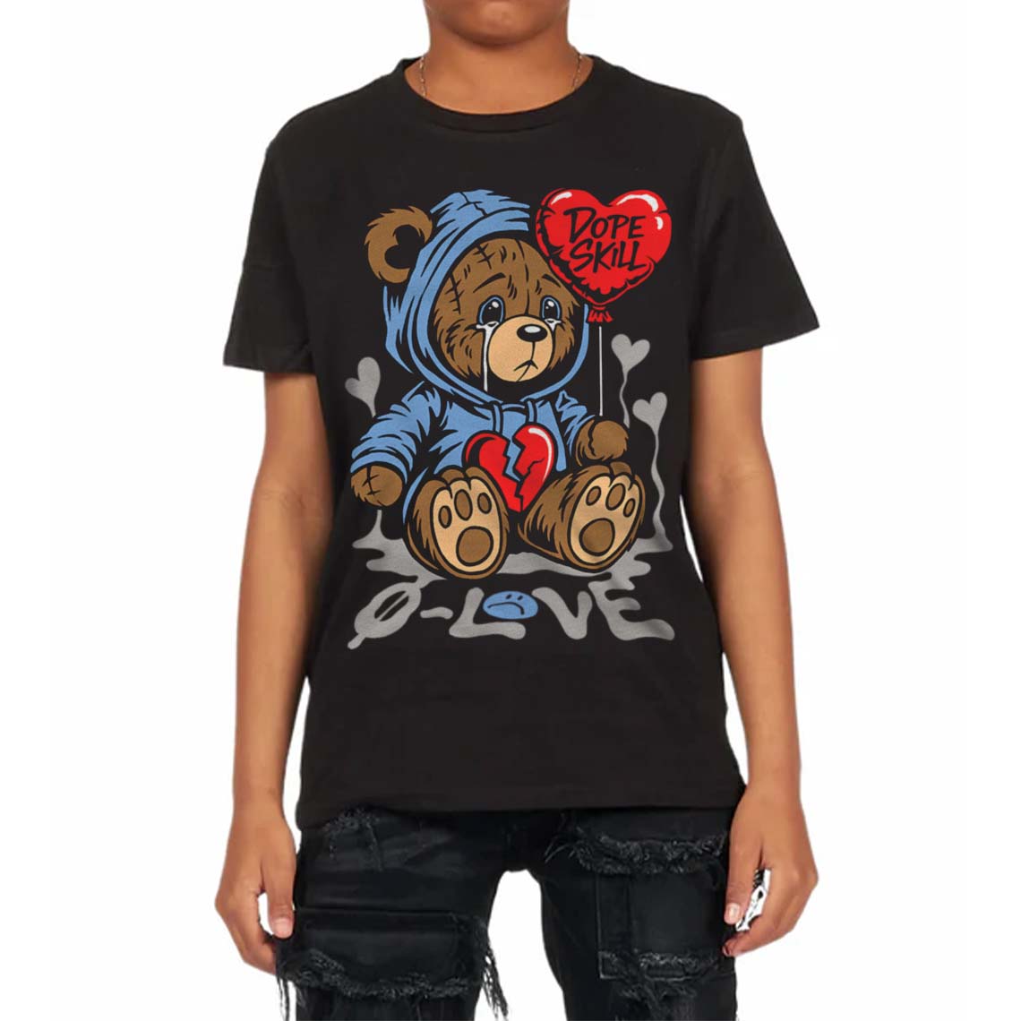 University Blue Collection superstreetwear Toddler Kids T-shirt Broken Bear Graphic