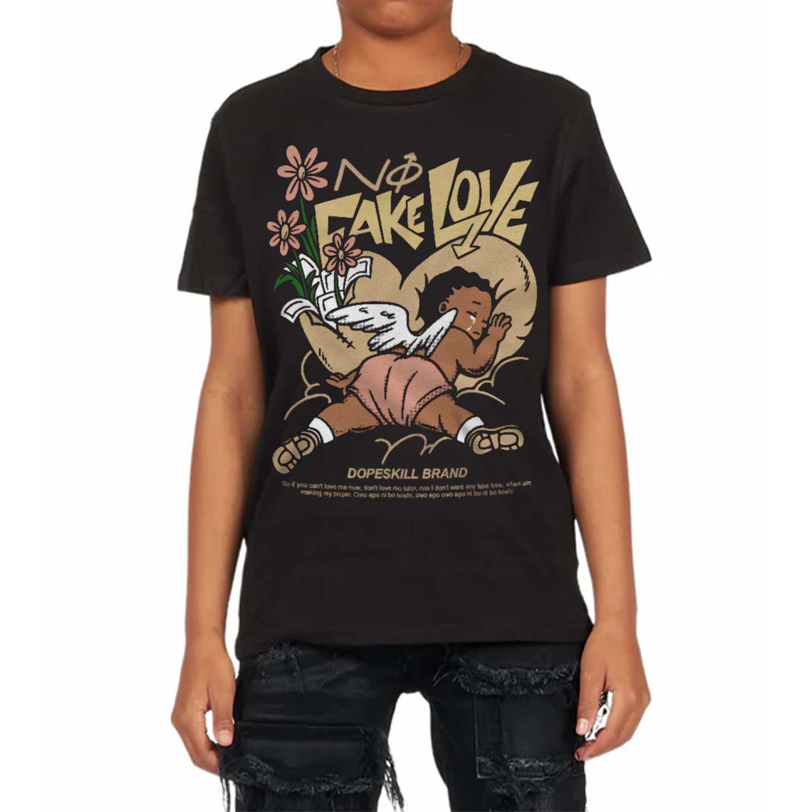 TAN Collection superstreetwear Toddler Kids T-shirt No Fake Love Graphic