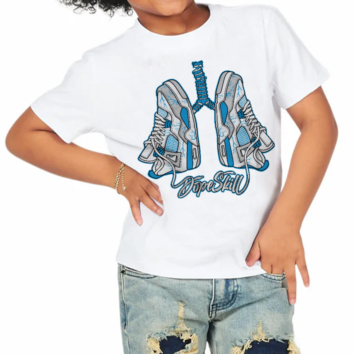 Military Blue 4s superstreetwear Toddler Kids T-shirt Breathe Graphic