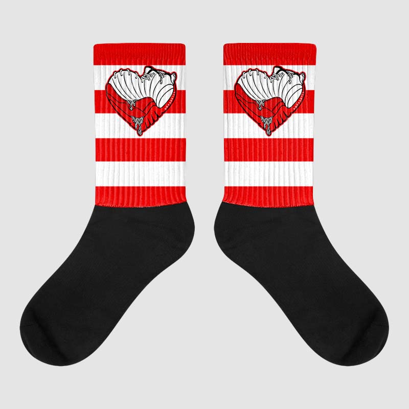 Cherry 12s superstreetwear Sublimated Socks Horizontal Stripes Graphic