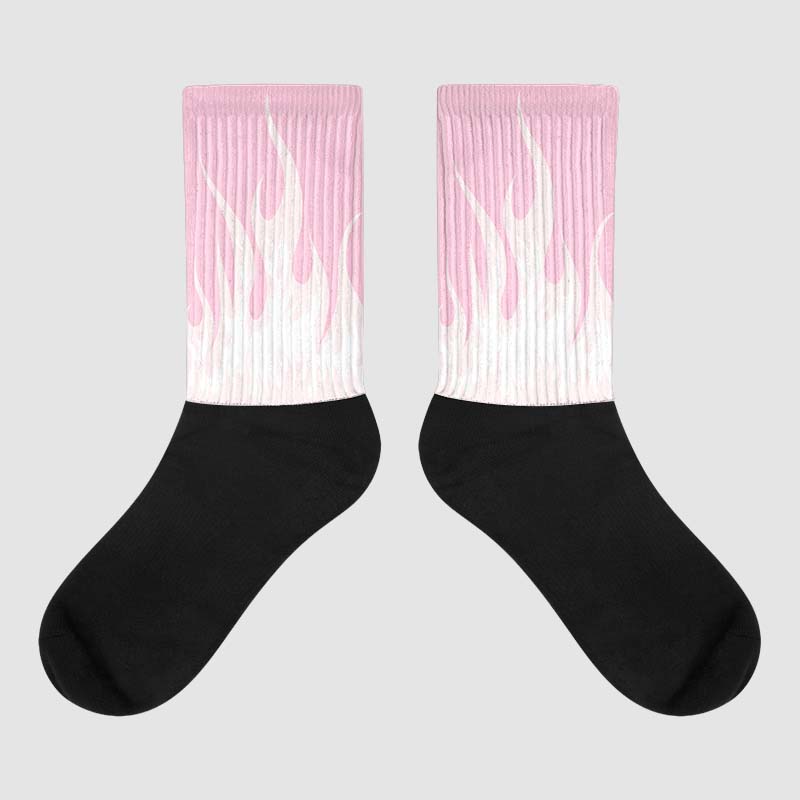 Dunk Low Pink Foam superstreetwear Sublimated Socks FIRE Graphic