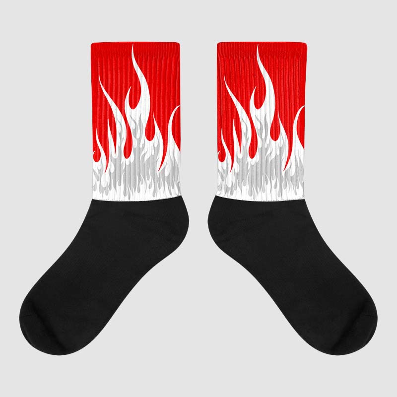 Cherry 12s superstreetwear Sublimated Socks FIRE Graphic