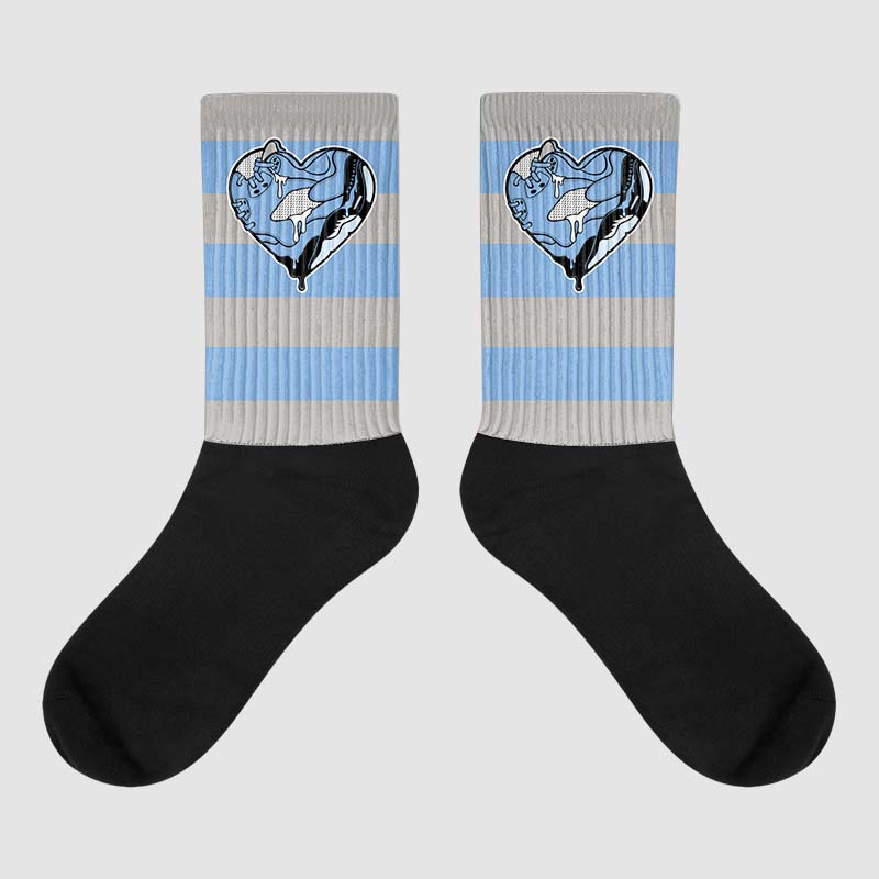 University Blue 5s superstreetwear Sublimated Socks Horizontal Stripes Graphic