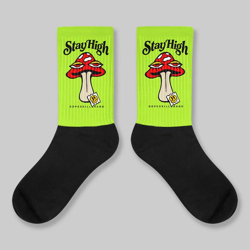 Neon Green Collection superstreetwear Sublimated Socks Stay High Graphic