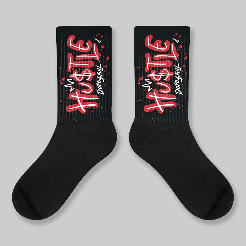 Bred Velvet 11s superstreetwear Sublimated Socks Hustle Graphic