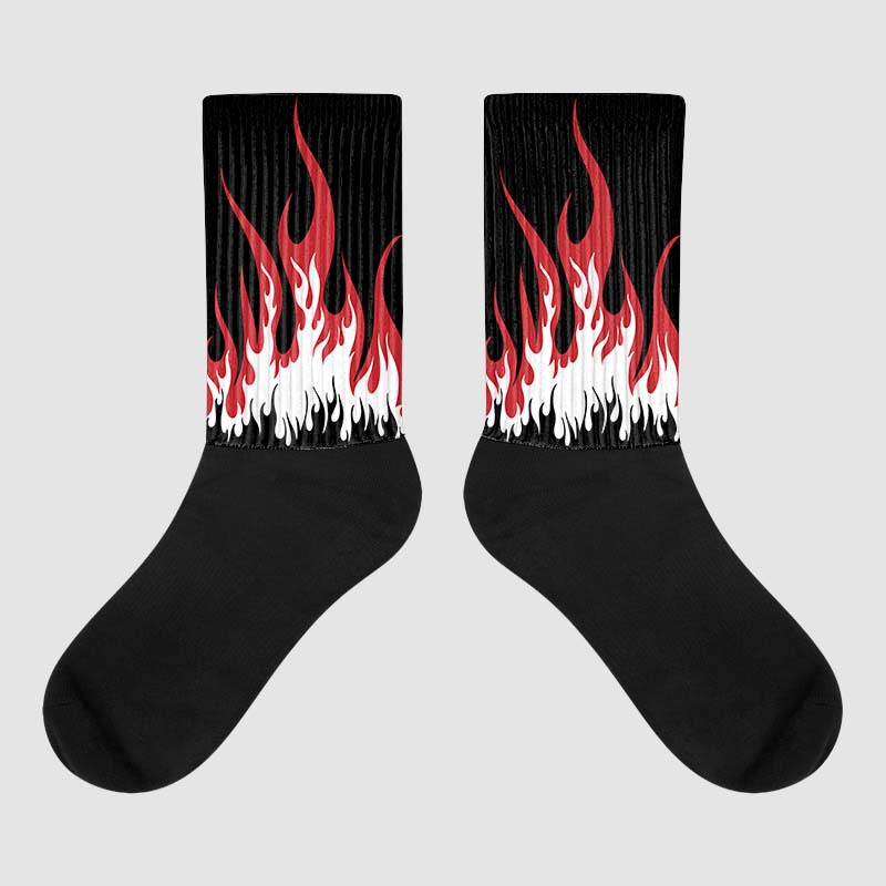 Red Taxi 12s superstreetwear Sublimated Socks FIRE Graphic