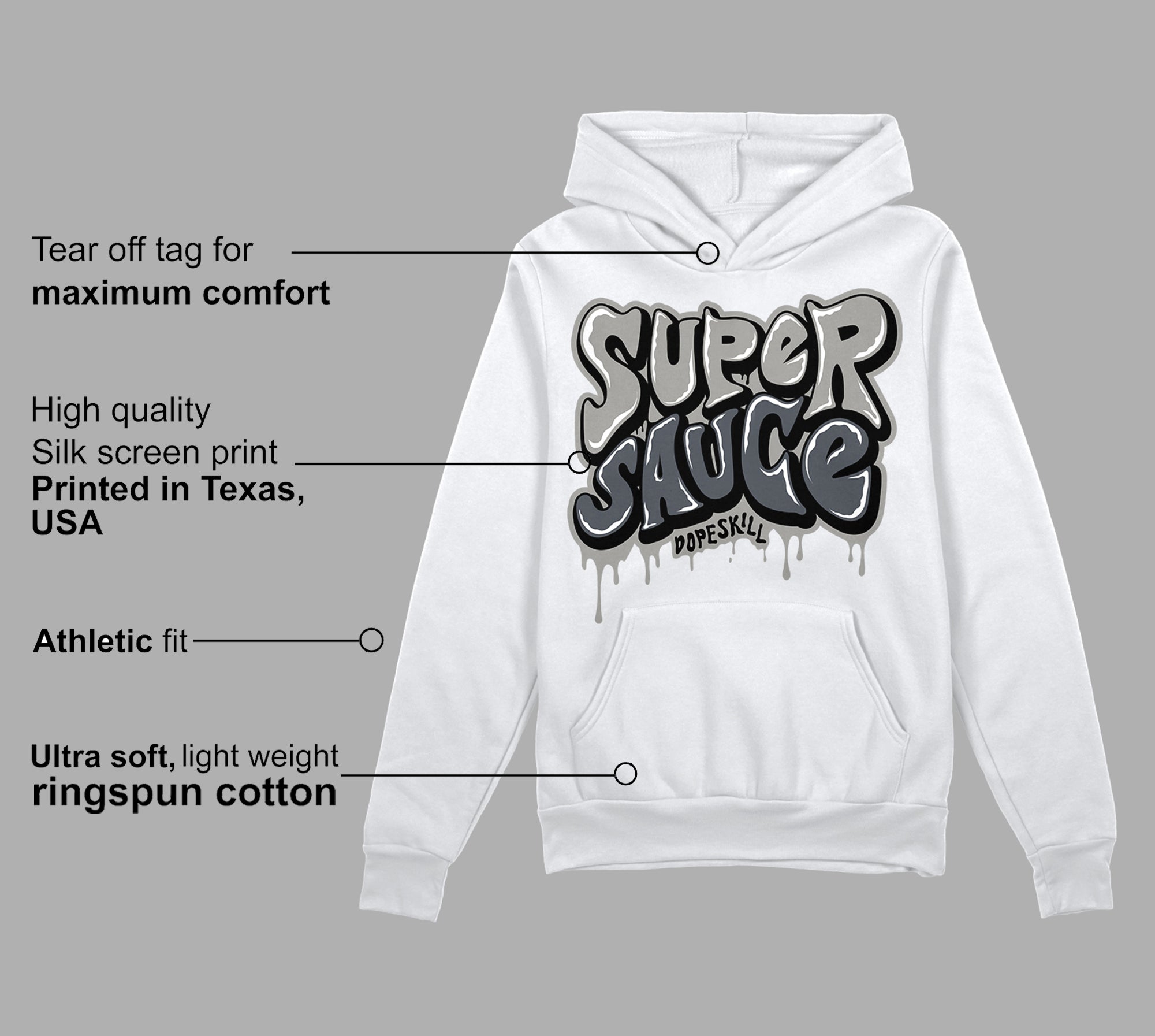 Cool Grey 11s superstreetwear Hoodie Sweatshirt Super Sauce Graphic