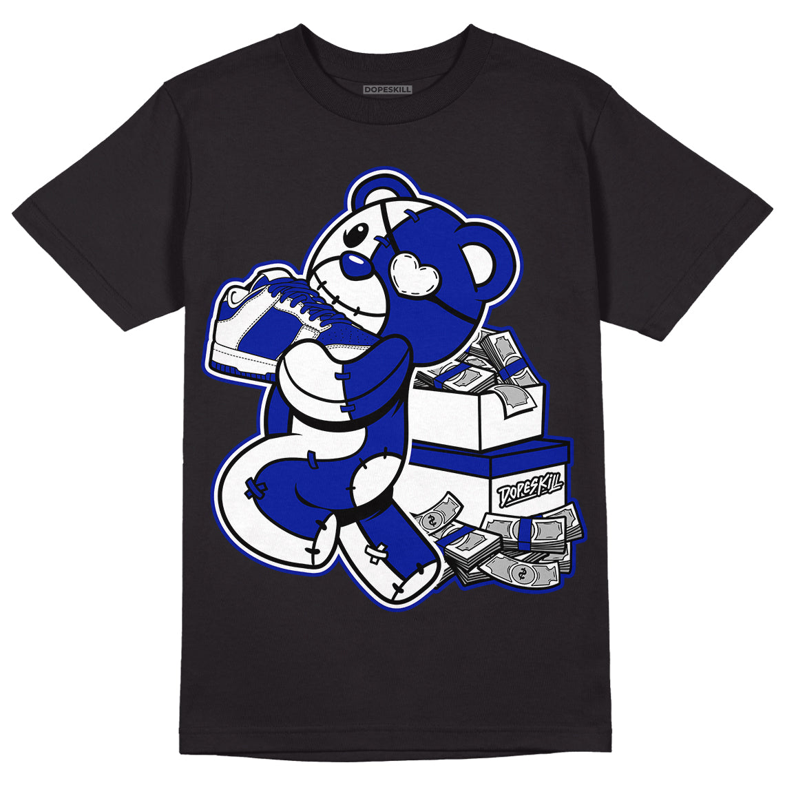 Racer Blue White Dunk Low superstreetwear T-Shirt Bear Steals Sneaker Graphic