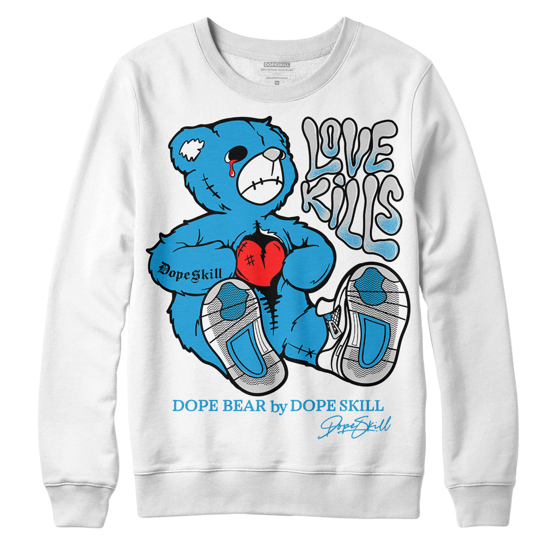 Military Blue 4s superstreetwear Sweatshirt Love Kills Graphic