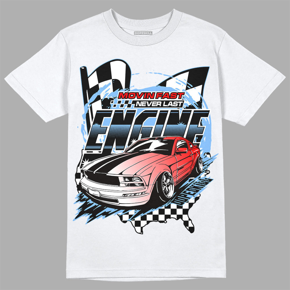 Powder Blue 9s superstreetwear T-Shirt ENGINE Tshirt Graphic