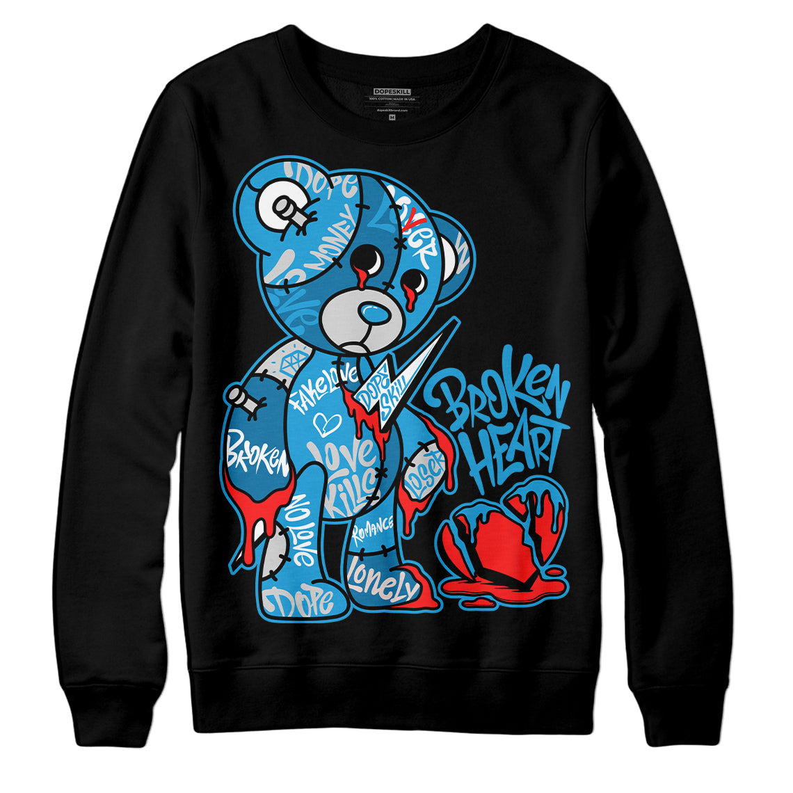 Military Blue 4s superstreetwear Sweatshirt Broken Heart Graphic