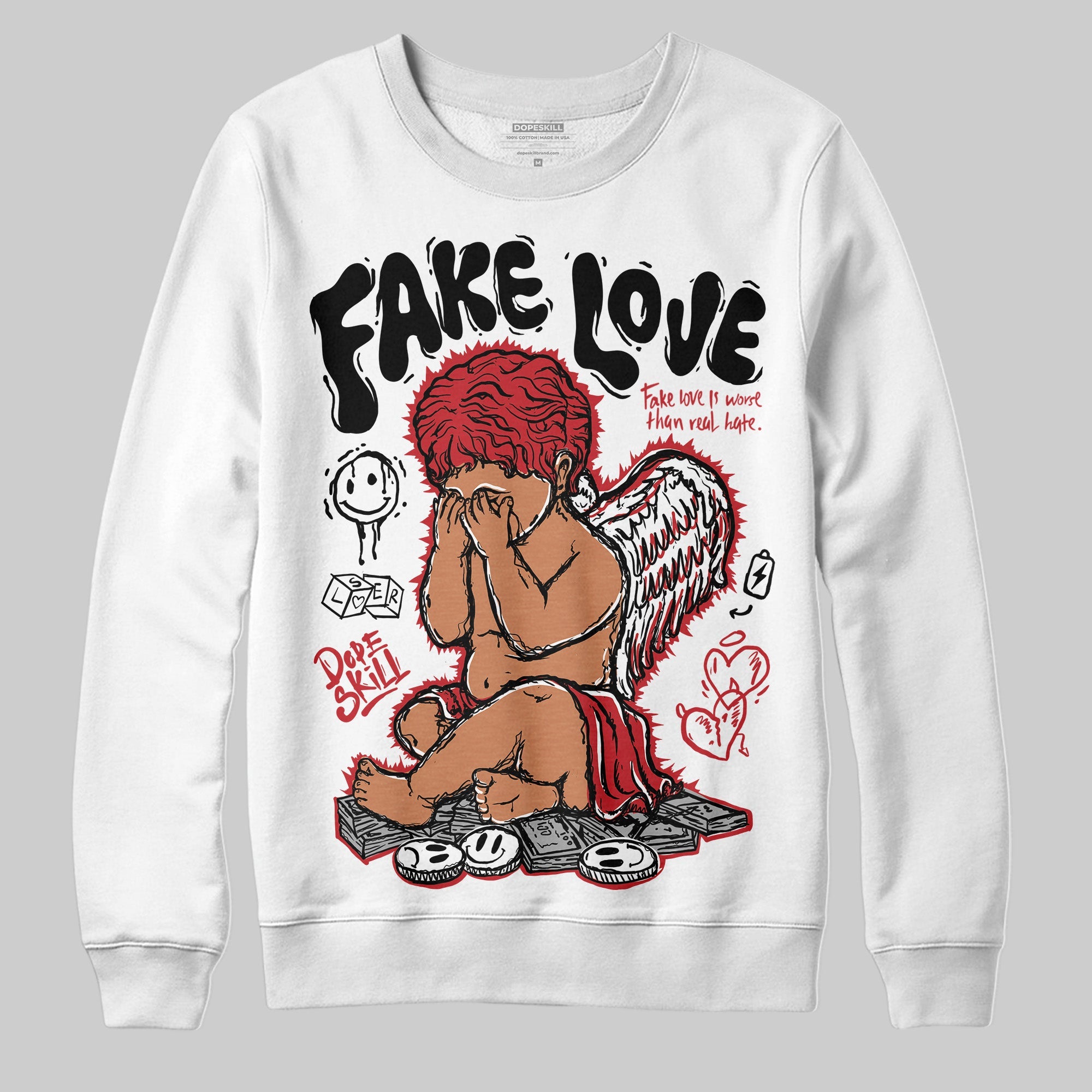 Bred 11s superstreetwear Sweatshirt False Love Graphic