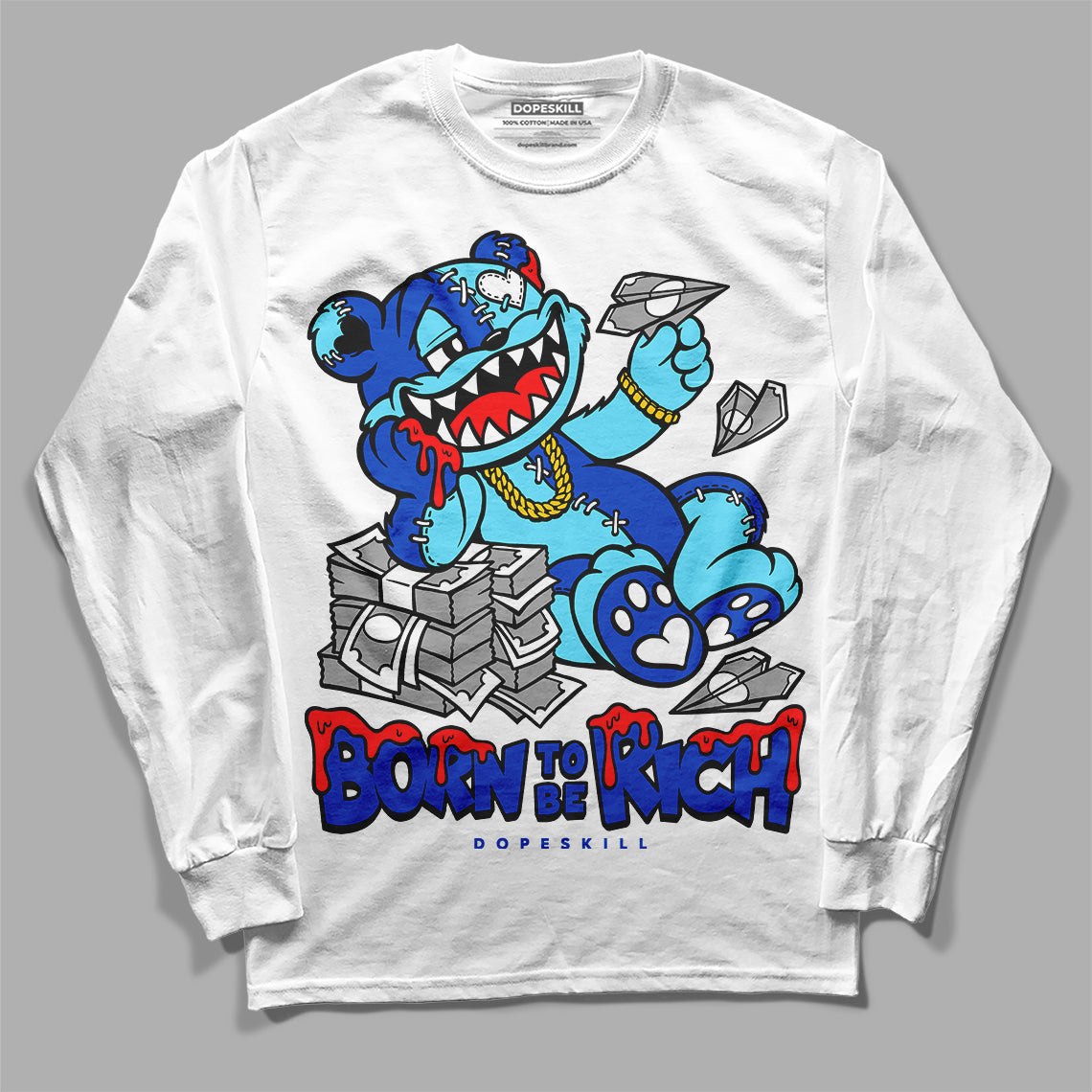 SB Dunk Argon superstreetwear Long Sleeve T-Shirt Born To Be Rich Graphic