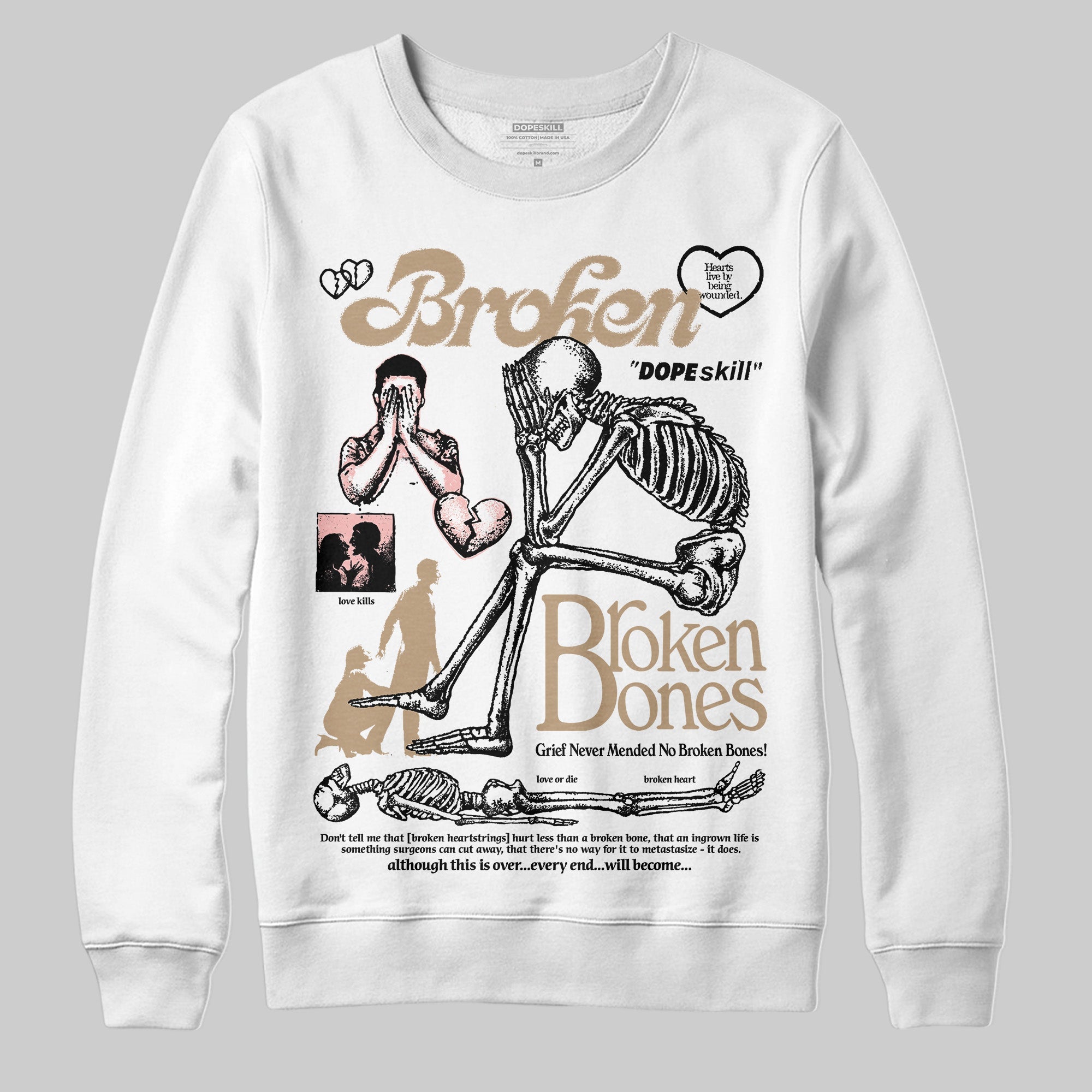AIR FORCE 1 LINEN superstreetwear Sweatshirt Broken Bones Graphic