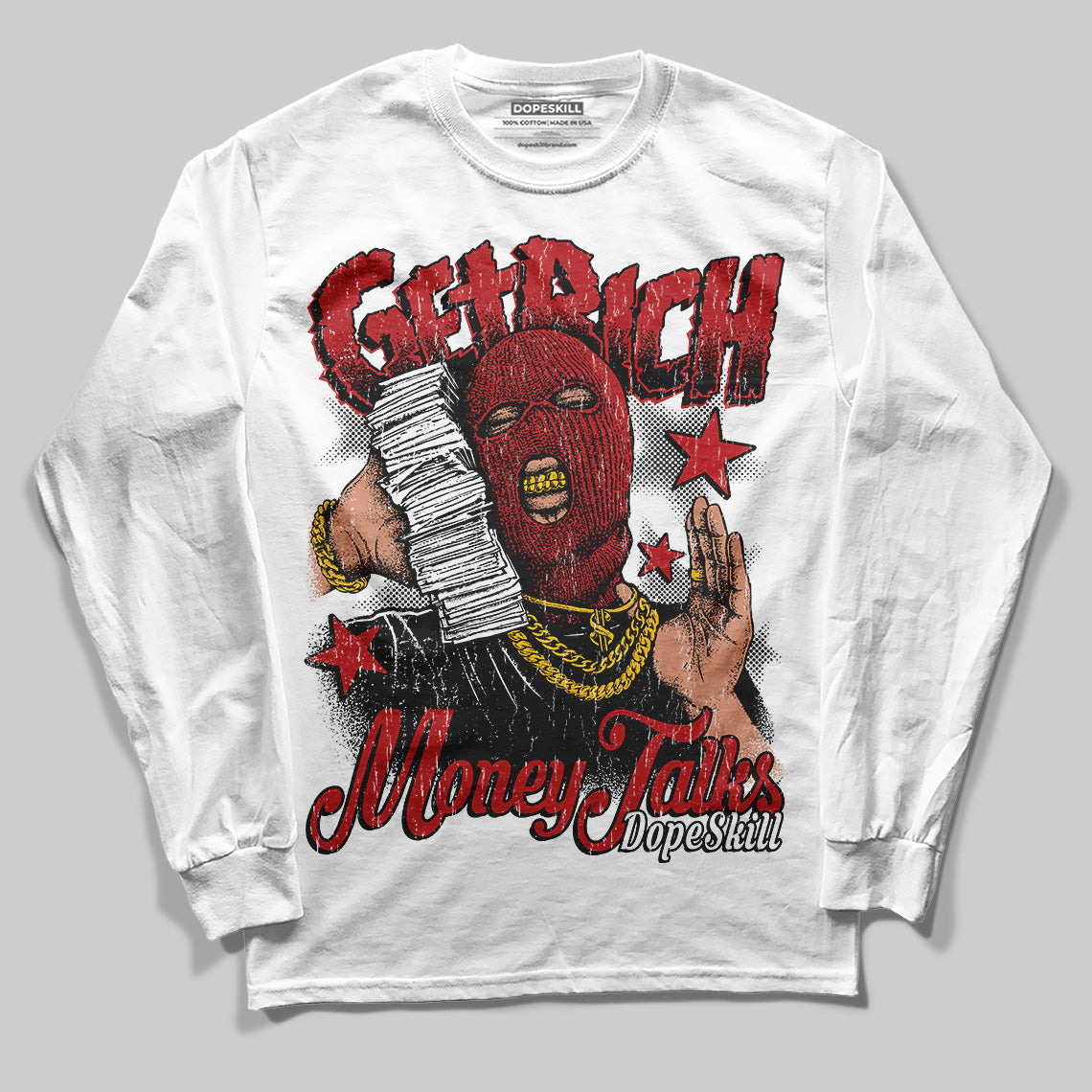 Flu Game 12s superstreetwear Long Sleeve T-Shirt Get Rich Graphic
