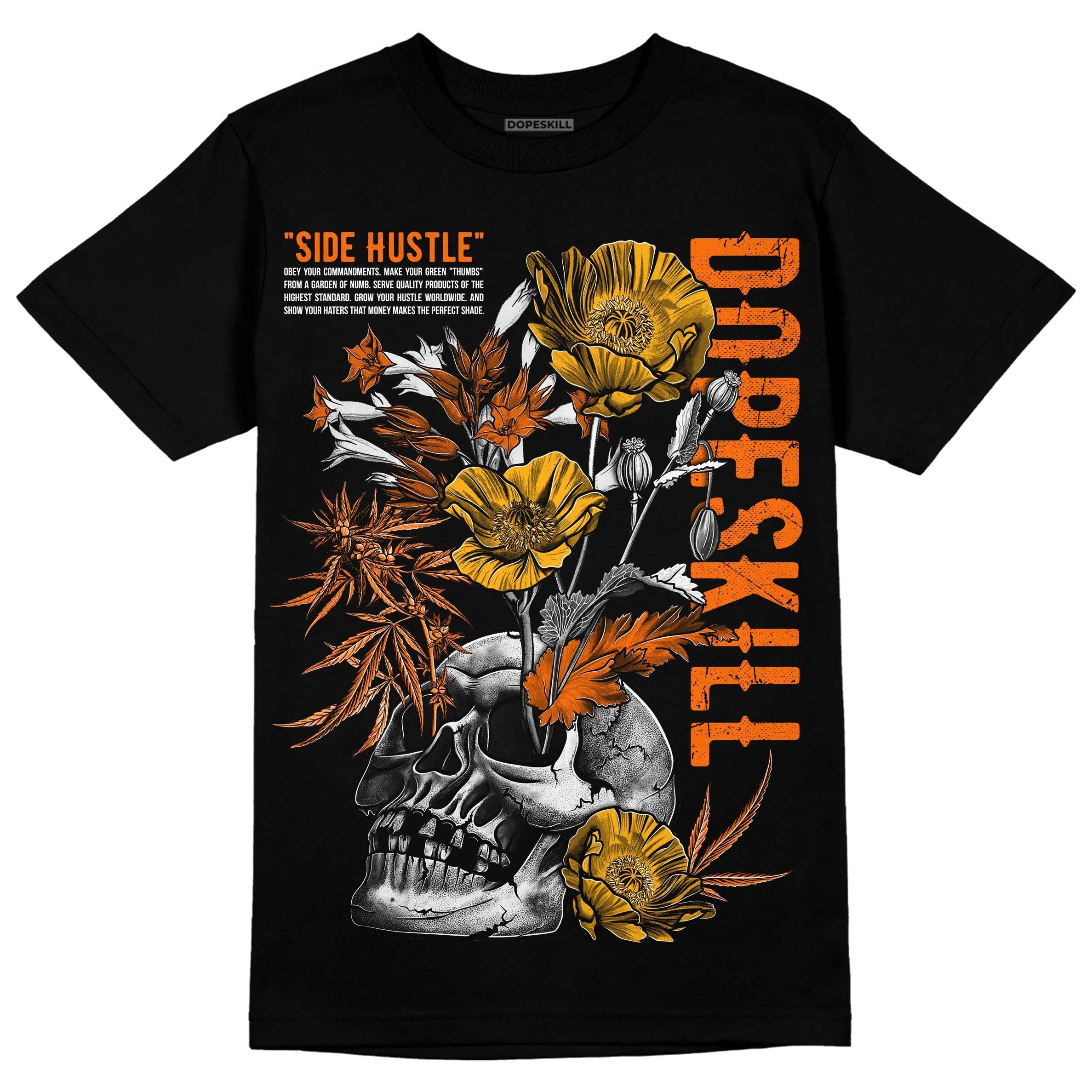 Orange Black White superstreetwear T-Shirt Side Hustle Graphic