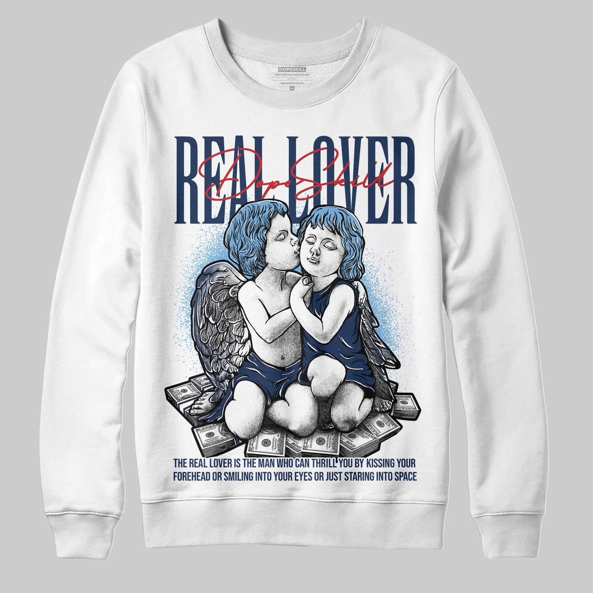 Summit White Navy 4s superstreetwear Sweatshirt Real Lover Graphic