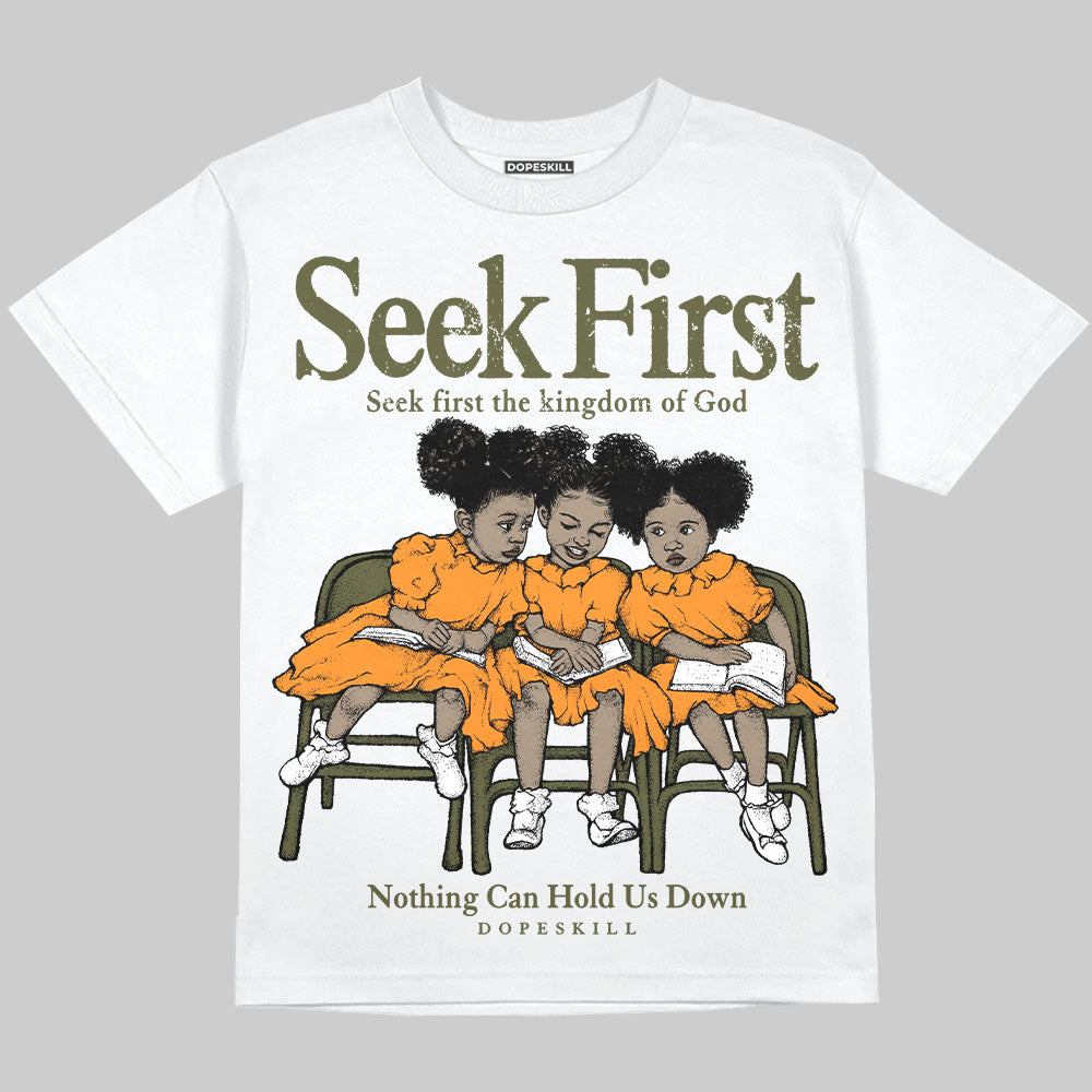 Olive Collection superstreetwear Oversize Print T-Shirt New Seek First Graphic