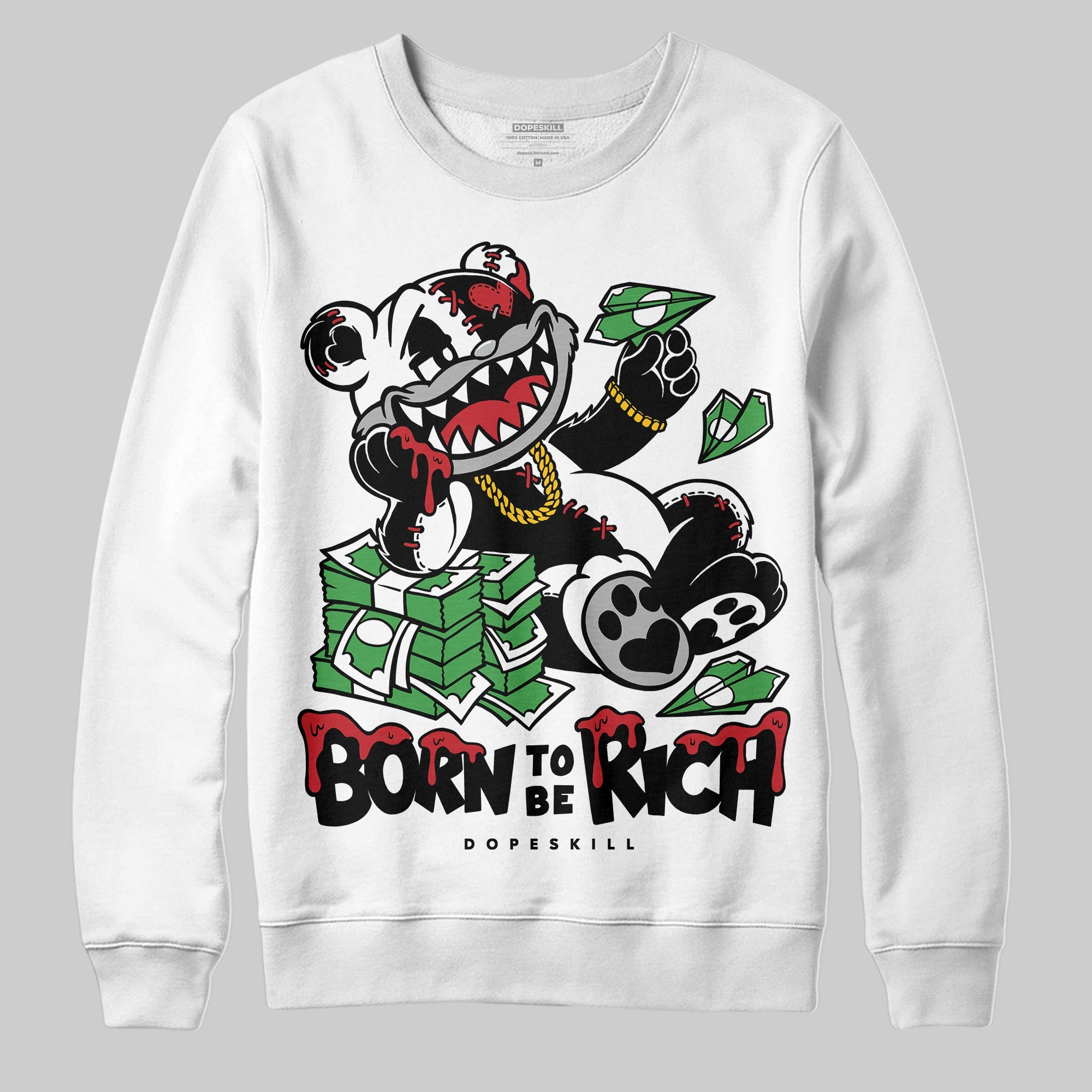 Bred Velvet 11s superstreetwear Sweatshirt Born To Be Rich Graphic