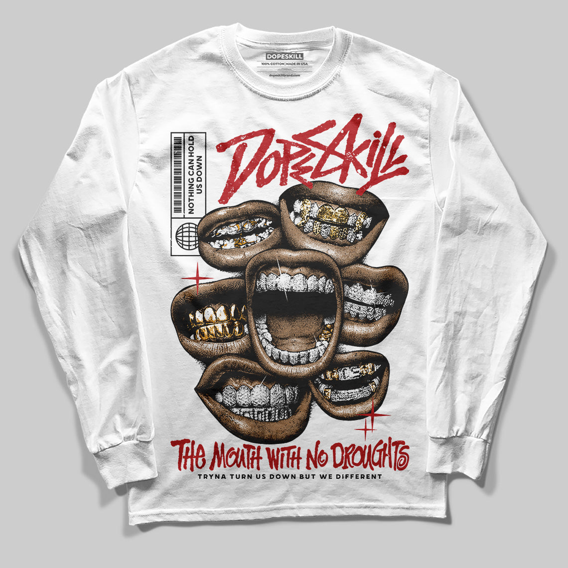 Flu Game 12s superstreetwear Long Sleeve T-Shirt The Mouth With No Droughts Graphic