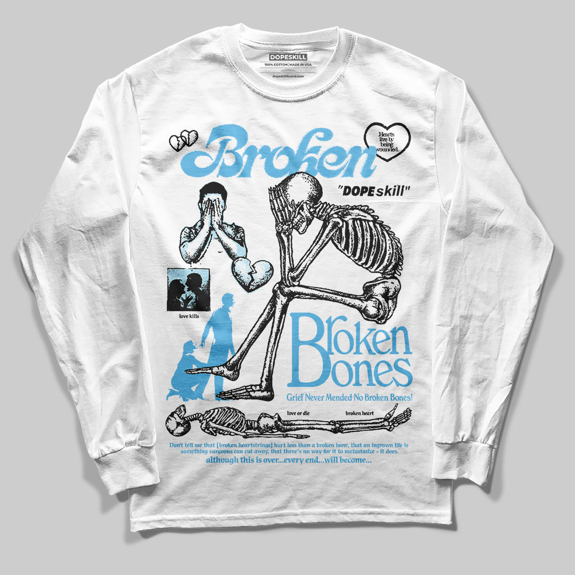 Legend Blue 11s superstreetwear Long Sleeve T-Shirt Broken Bones Graphic