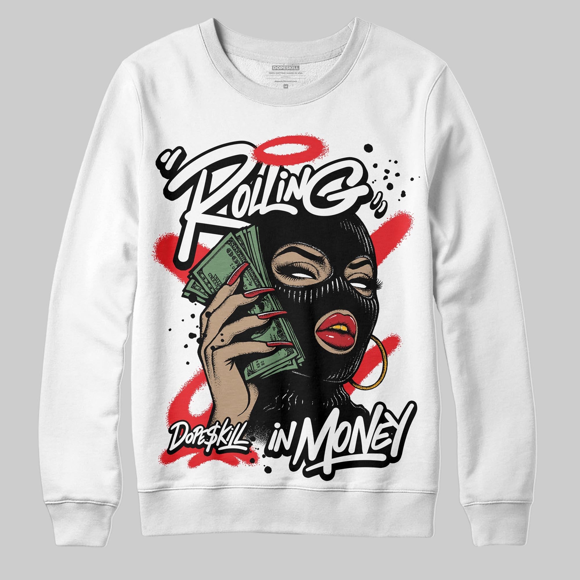 Black and White Collection superstreetwear Sweatshirt Rolling in Money Graphic