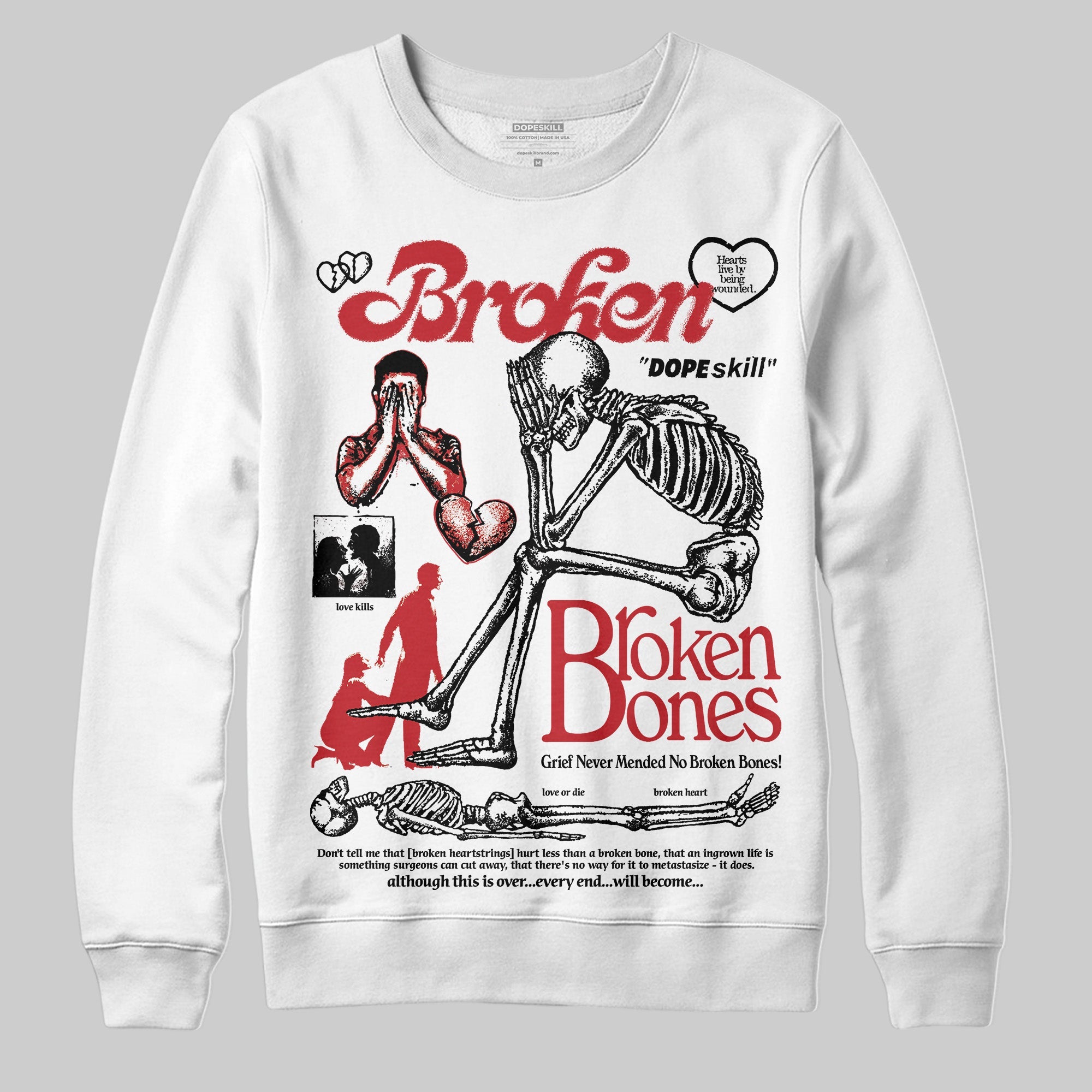Bred 11s superstreetwear Sweatshirt Broken Bones Graphic