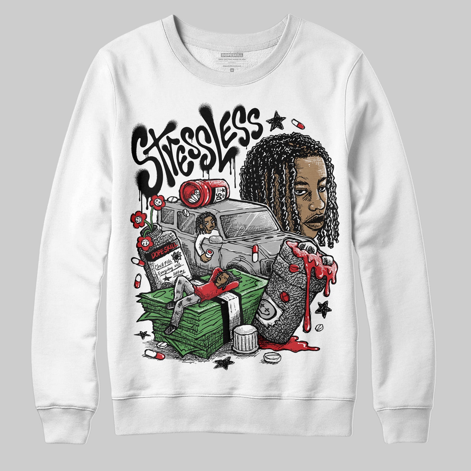Black Cement 3s superstreetwear Sweatshirt Stressless Graphic