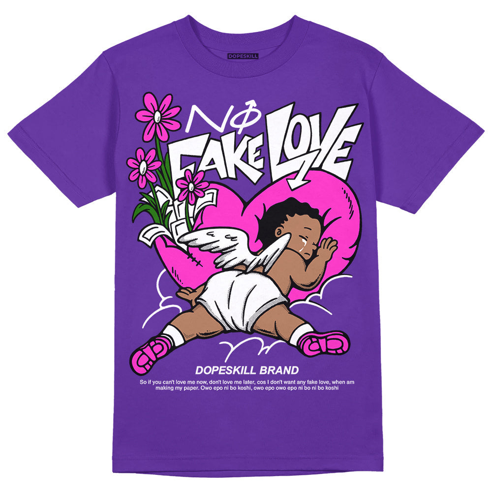 PURPLE Collection superstreetwear Purple T-shirt No Fake Love Graphic